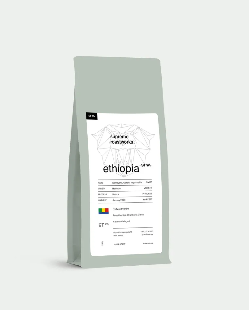 Ethiopia natural, Alemayehu, Gersie, Yirgacheffe, 250g